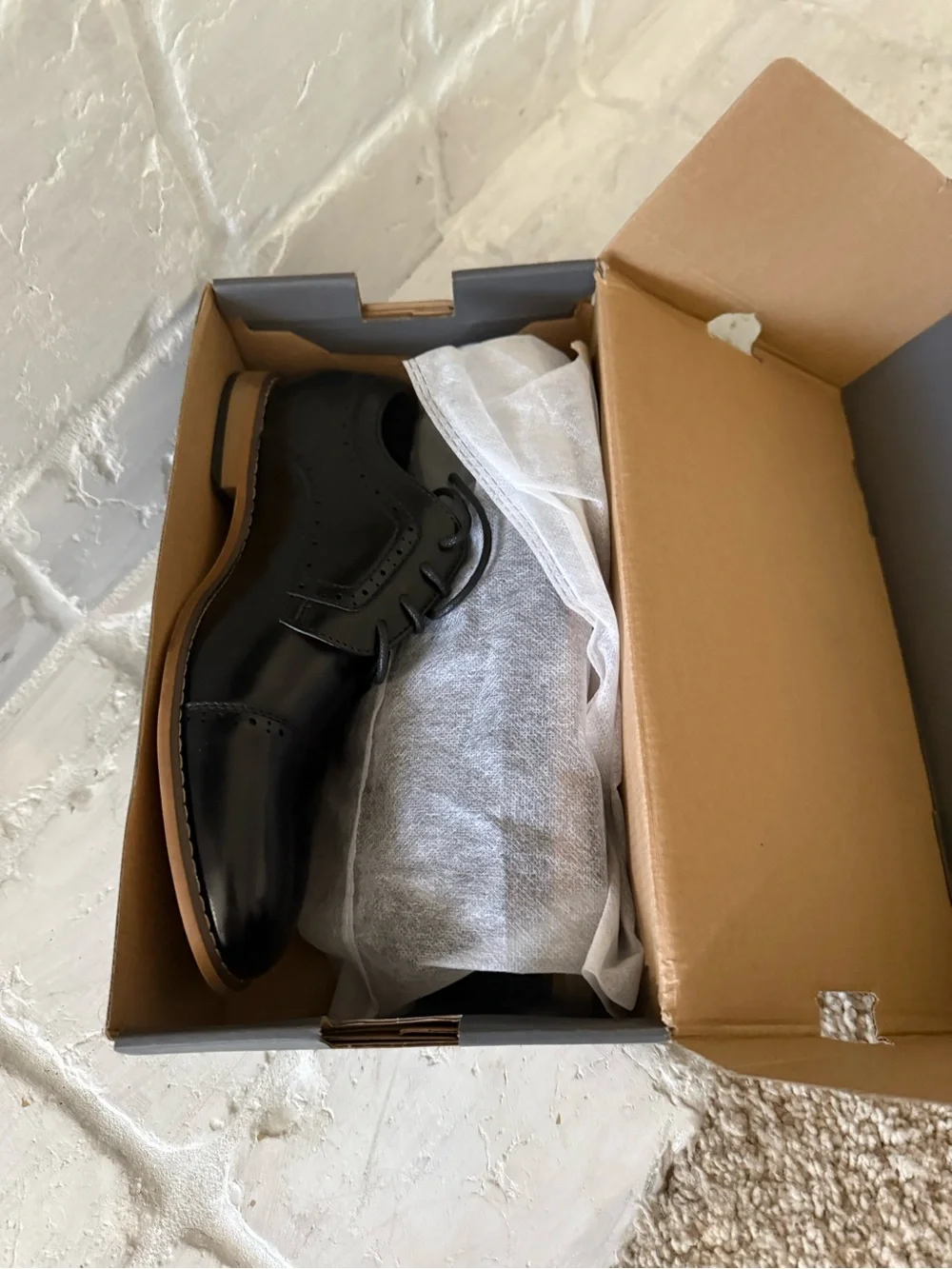 Stacy Adams Black Cap-Toe Derby Dress Shoes